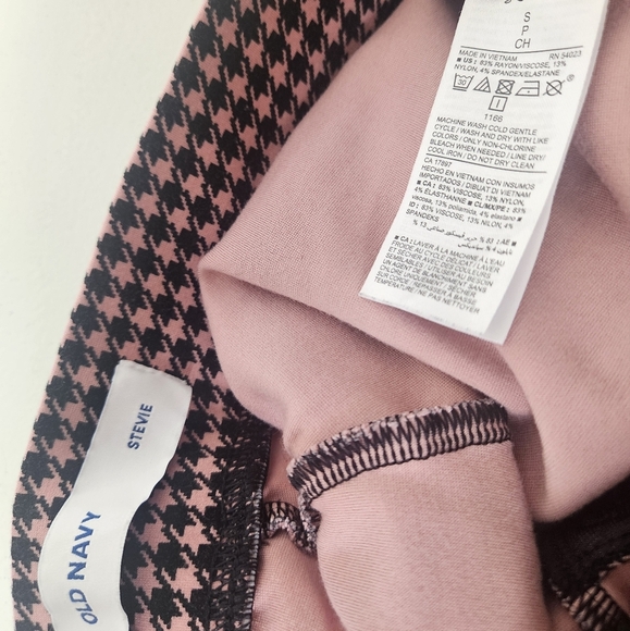 Old Navy Stevie Pink Houndstooth Pants – Women’s Size Small - Picture 2 of 8